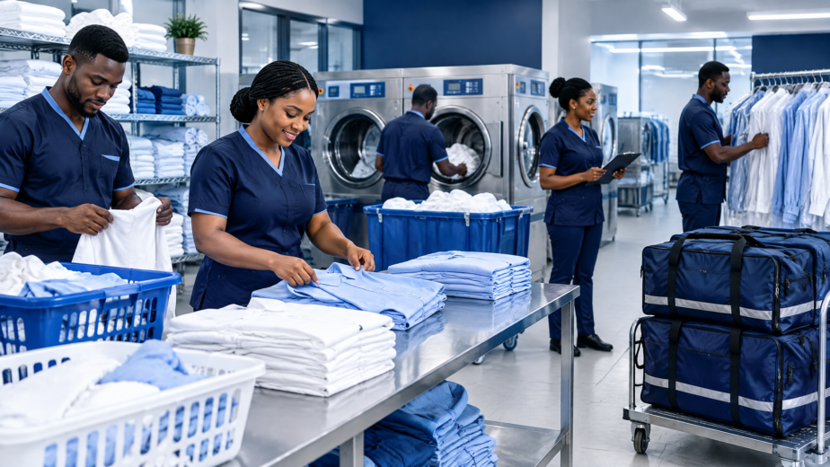 Laundry pickup washing folding and delivery